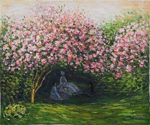 Resting Under the Lilacs II -   Claude Monet Oil Painting