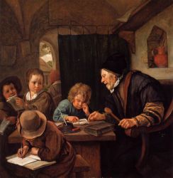 The Severe Teacher -  Jan Steen oil painting