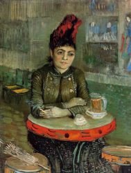 Agostina Sagatori Sitting in the Cafe du Tambourin - Oil Painting Reproduction On Canvas