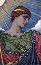 Head of Minerva - Elihu Vedder Oil Painting