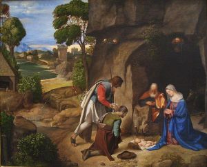 The Allendale Nativity (Adoration of the Shepherds) - Giorgio Barbarelli da Castelfranco Oil Painting