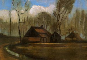 Farmhouses among Trees - Vincent Van Gogh Oil Painting