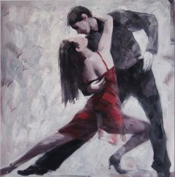 Dancing Man and Woman 2 - Oil Painting Reproduction On Canvas