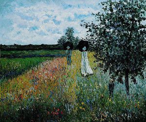 Walking Near Argenteuil -   Claude Monet Oil Painting