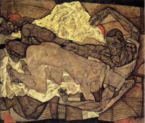 Lovers: Man and Woman I -  Egon Schiele oil painting