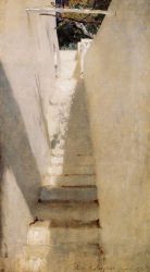 Staircase in Capri -   John Singer Sargent oil painting