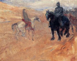 Two Knights in Armor -  Henri De Toulouse-Lautrec Oil Painting