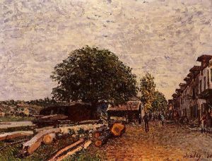 Construction Site at Saint-Mammes - Alfred Sisley Oil Painting