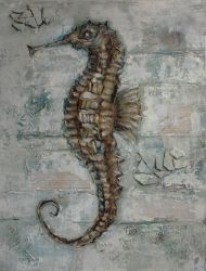 Decorative sea horse -oil painting