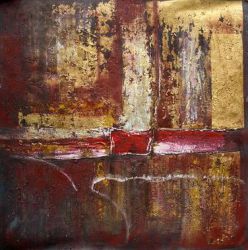 Modern Abstract 14 - Antique gold dark purple - Oil Painting Reproduction On Canvas