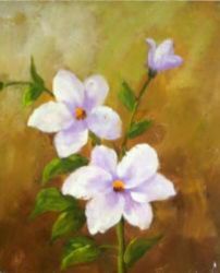 Modern Abstract-Light Purple Flowers - Oil Painting Reproduction On Canvas