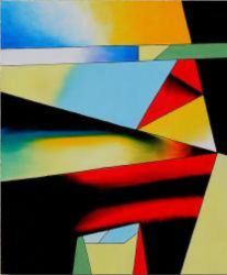 Abstract geometric shapes colourful - Oil Painting Reproduction On Canvas