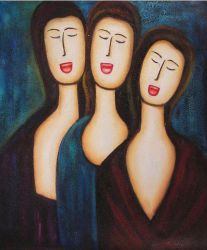 Sisterly Love - Oil Painting Reproduction On Canvas