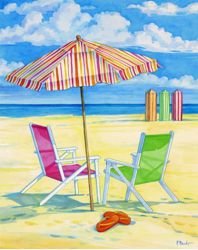 Summer beach 3 - Oil Painting Reproduction On Canvas
