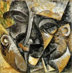 Dynamism of a man\'s head - Oil Painting Reproduction On Canvas