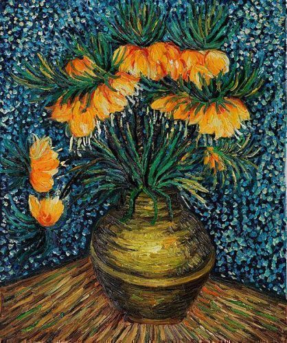Crown Imperial Fritillaries in a Copper Vase -  Vincent Van Gogh Oil Painting