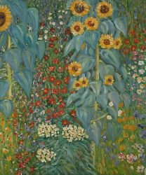 Farm Garden with Sunflowers II - Oil Painting Reproduction On Canvas
