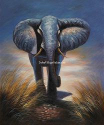 An Elephants Long Journey - Oil Painting Reproduction On Canvas